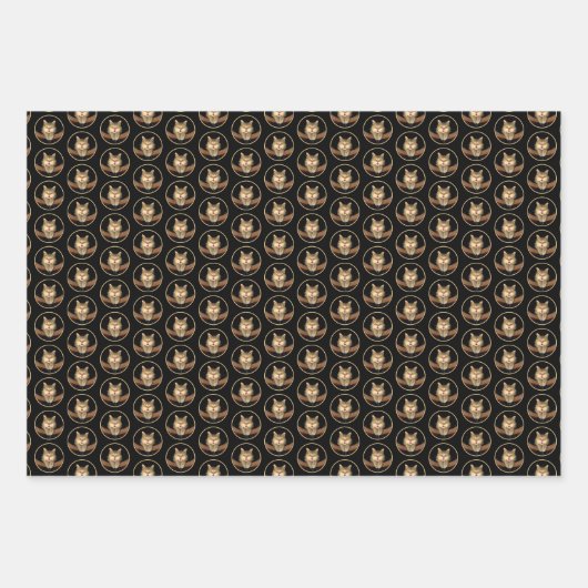 Mad Cat Painting - Niedliche Original Cat Art Geschenkpapier Set (Vorderseite 3)