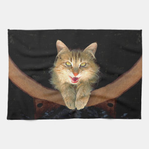 Mad Cat Painting - Niedliche Original Cat Art Geschirrtuch
