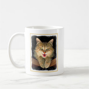 Mad Cat Painting - Niedliche Original Cat Art Kaffeetasse