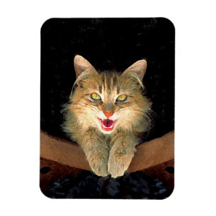 Mad Cat Painting - Niedliche Original Cat Art Magnet