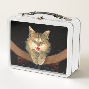 Mad Cat Painting - Niedliche Original Cat Art Metall Brotdose