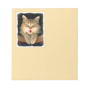 Mad Cat Painting - Niedliche Original Cat Art Notizblock