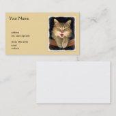 Mad Cat Painting - Niedliche Original Cat Art Visitenkarte (Vorne/Hinten)