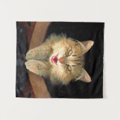 Mad Cat Painting - Niedliche Original Cat Art Wandteppich (Vorderseite (Horizontal))
