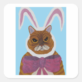 Mad Cat Quadratischer Aufkleber