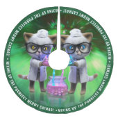 Mad Cat Scientists vermischen Purfect Meowy Catmas Polyester Weihnachtsbaumdecke (Vorderseite)