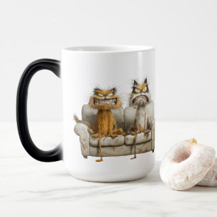 Mad Cats & Coffee – Grumpy Feline Morgen-Tasse Verwandlungstasse