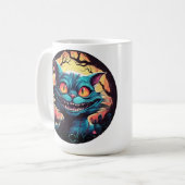 Mad Cheshire Cat Alice im Wunderland Kaffeetasse (Vorderseite Links)