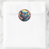 Mad Cheshire Cat Alice im Wunderland Runder Aufkleber (Tasche)