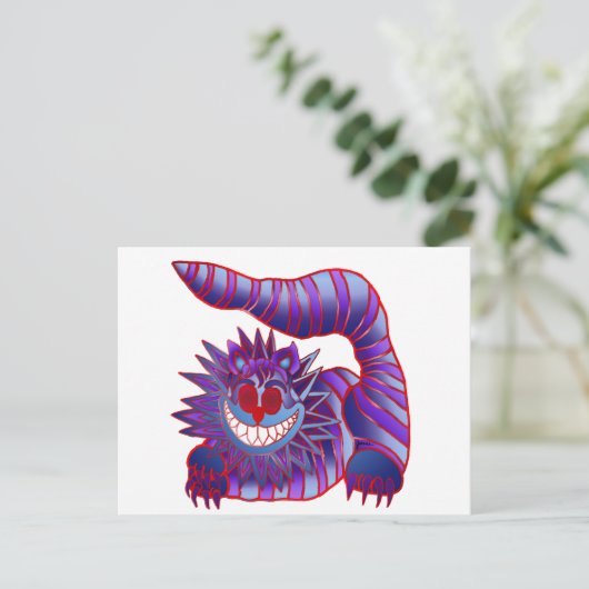 Mad Cheshire Cat Fire Postkarte (Stehend Vorderseite)