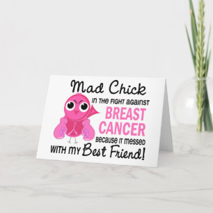Mad Chick 2 Best Friend Breast Cancer Karte