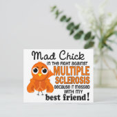 Mad Chick 2 Best Friend Multiple Sklerose MS Postkarte (Stehend Vorderseite)