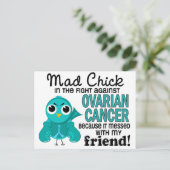 Mad Chick 2 Friend Ovarialkarzinom Postkarte (Stehend Vorderseite)