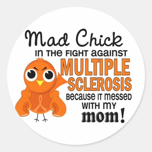 Mad Chick 2 Mama Multiple Sklerose MS Runder Aufkleber (Vorderseite)