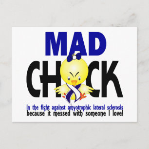 Mad Chick Amyotrophie Laterale Sklerose Postkarte