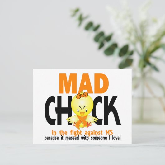 Mad Chick in Fight MS Postkarte (Stehend Vorderseite)