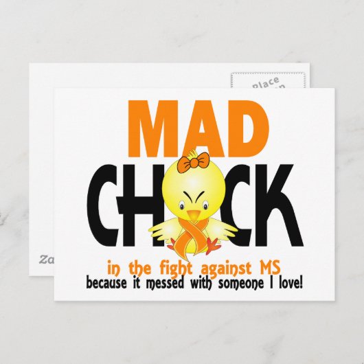 Mad Chick in Fight MS Postkarte (Vorne/Hinten)