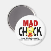 Mad Chick in the Fight AIDS Magnet (Vorderseite/Rückseite)