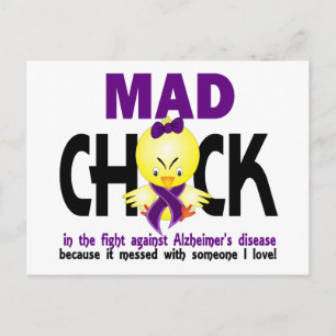 Mad Chick in the fight Alzheimer's disease Postkarte