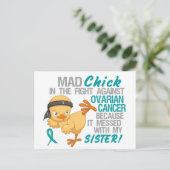 Mad Chick mit Sister 3 Ovarialkarzinom Postkarte (Stehend Vorderseite)