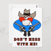 Mad Cowboy Funny Spaß Illustration Postkarte (Vorne/Hinten)