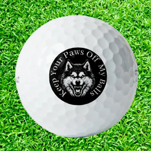 Mad Dog Wolf Golfers Golfball