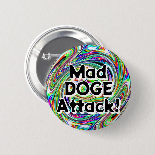 Mad DOGE Attack! (Sie können die Wörter ändern) Button (Vorne & Hinten)