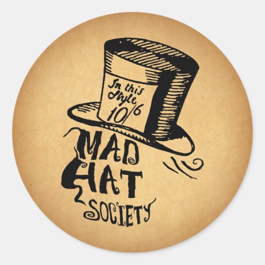 Mad Hat Society Runder Aufkleber (Vorderseite)