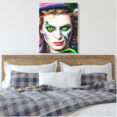 Mad Hatter AI generierte Kunst-Leinwand-Druck Leinwanddruck (Insitu (Schlafzimmer))