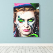 Mad Hatter AI generierte Kunst-Leinwand-Druck Leinwanddruck (Insitu (Holzboden))
