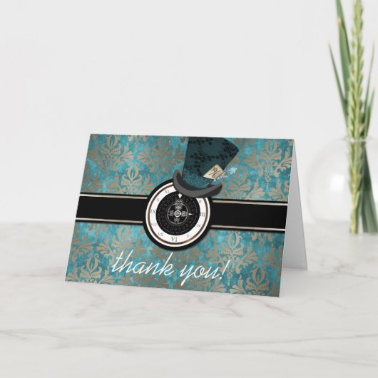 Mad Hatter Alice im Wunderland Danke Karte (Vorderseite)