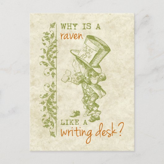 Mad Hatter, Alice im Wunderland Postkarte (Vorderseite)