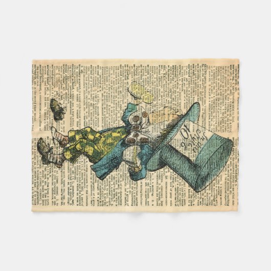 Mad Hatter Alice im Wunderland Throw Blanket Fleecedecke (Vorderseite (Horizontal))