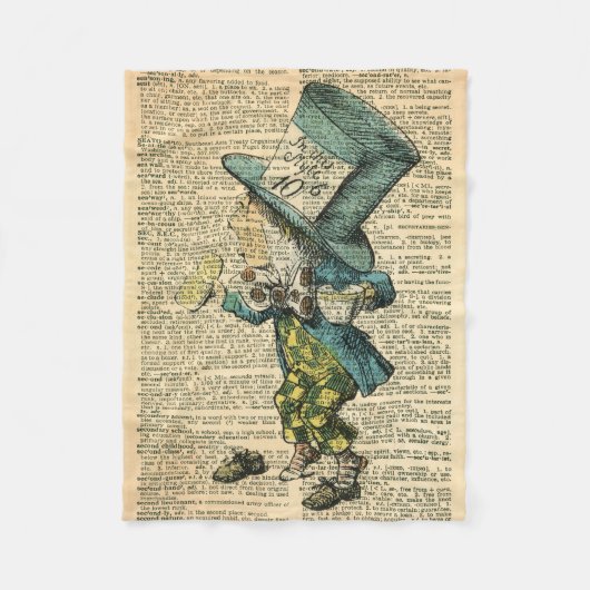 Mad Hatter Alice im Wunderland Throw Blanket Fleecedecke (Vorderseite)