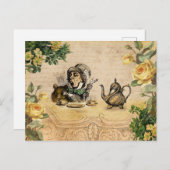 Mad Hatter Alice im Wunderland Vintag Postkarte (Vorne/Hinten)