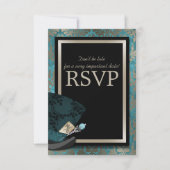 Mad Hatter Alice im Wunderland Wedding RSVP Card (Vorderseite)