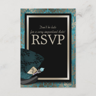 Mad Hatter Alice im Wunderland Wedding RSVP Card Karte