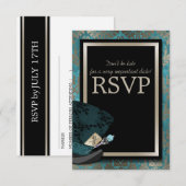 Mad Hatter Alice im Wunderland Wedding RSVP Card Karte (Vorne/Hinten)