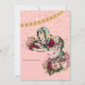 Mad Hatter Alice Vintag Tee Party Brautparty Einladung (Rückseite)