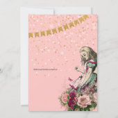 Mad Hatter Alice Vintag Tee Party Brautparty Einladung (Rückseite)