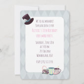 Mad Hatter Birthday Tea Party Feiertagskarte (Rückseite)