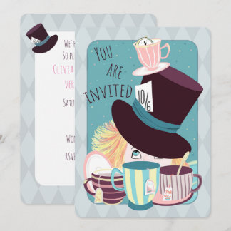 Mad Hatter Birthday Tea Party Feiertagskarte