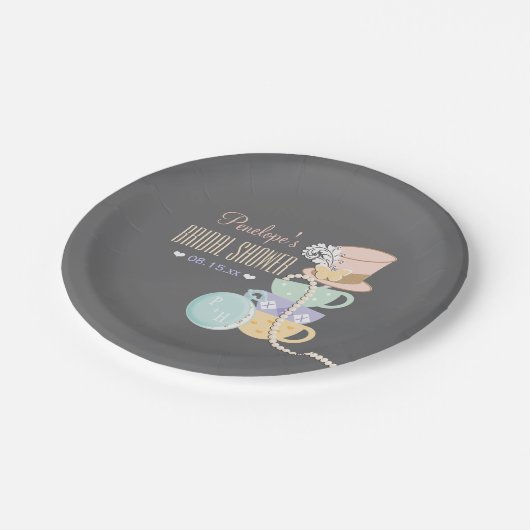 Mad Hatter Brautparty Pappteller (Schrägansicht)