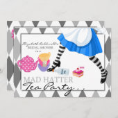 Mad Hatter Brautparty Tee Party Einladung (Vorne/Hinten)