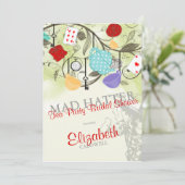 Mad Hatter Bridal Dusche Einladung (Stehend Vorderseite)