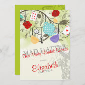 Mad Hatter Bridal Dusche Einladung (Vorne/Hinten)