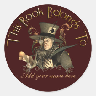 Mad Hatter Buchzeichen Sticker