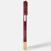 Mad Hatter Burgundy und Gold Damask mit Monogram Case-Mate iPhone Hülle (Rückseite / Rechts)