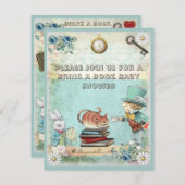 Mad Hatter & Cat Bringen Sie eine Babydusche für e Einladung (Vorne/Hinten)