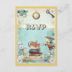 Mad Hatter & Cat UAWG Bringen Sie eine Babydusche RSVP Karte